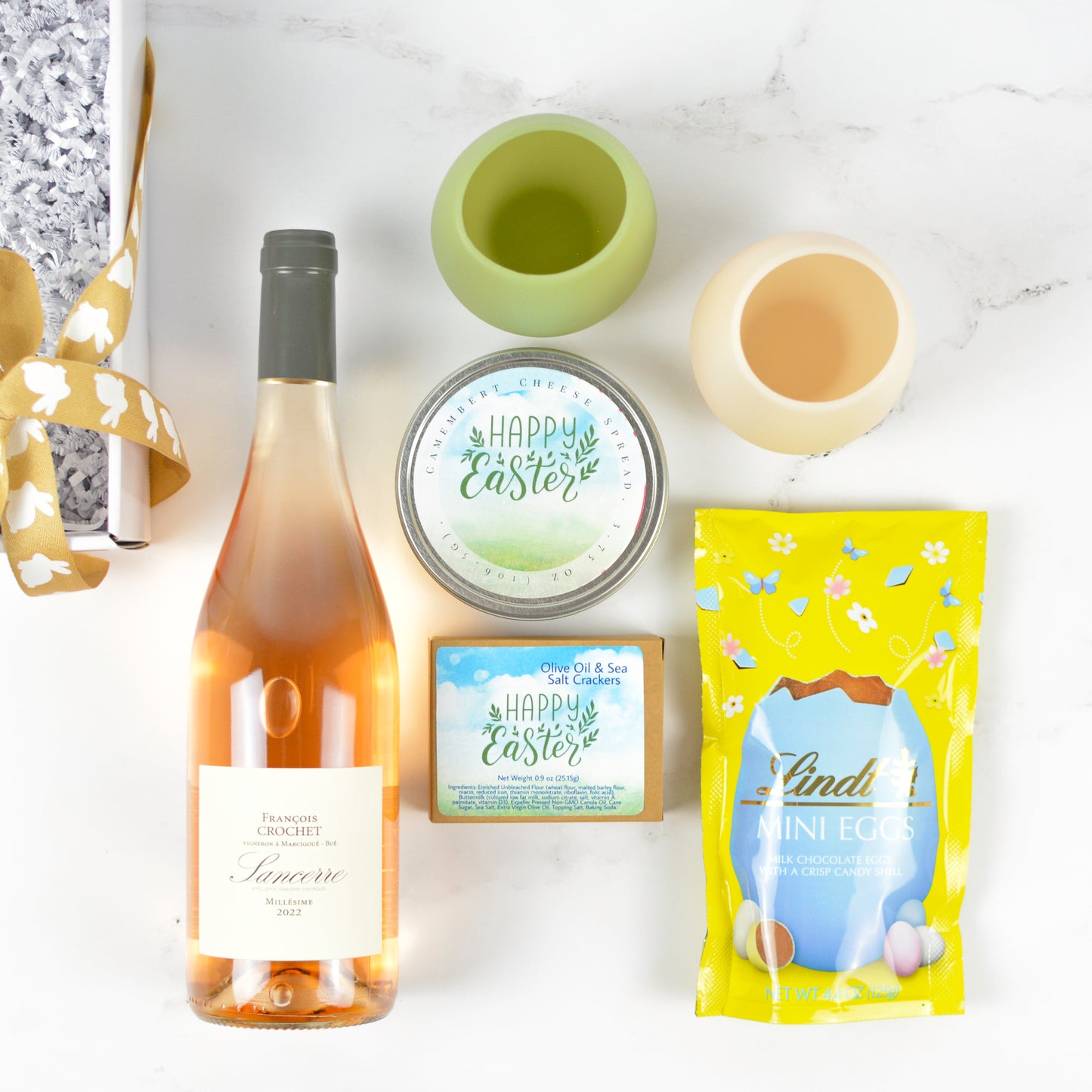 Elegant Easter Wine & Treats Gift Box - Jocelyn & Co. Business Gifting Services