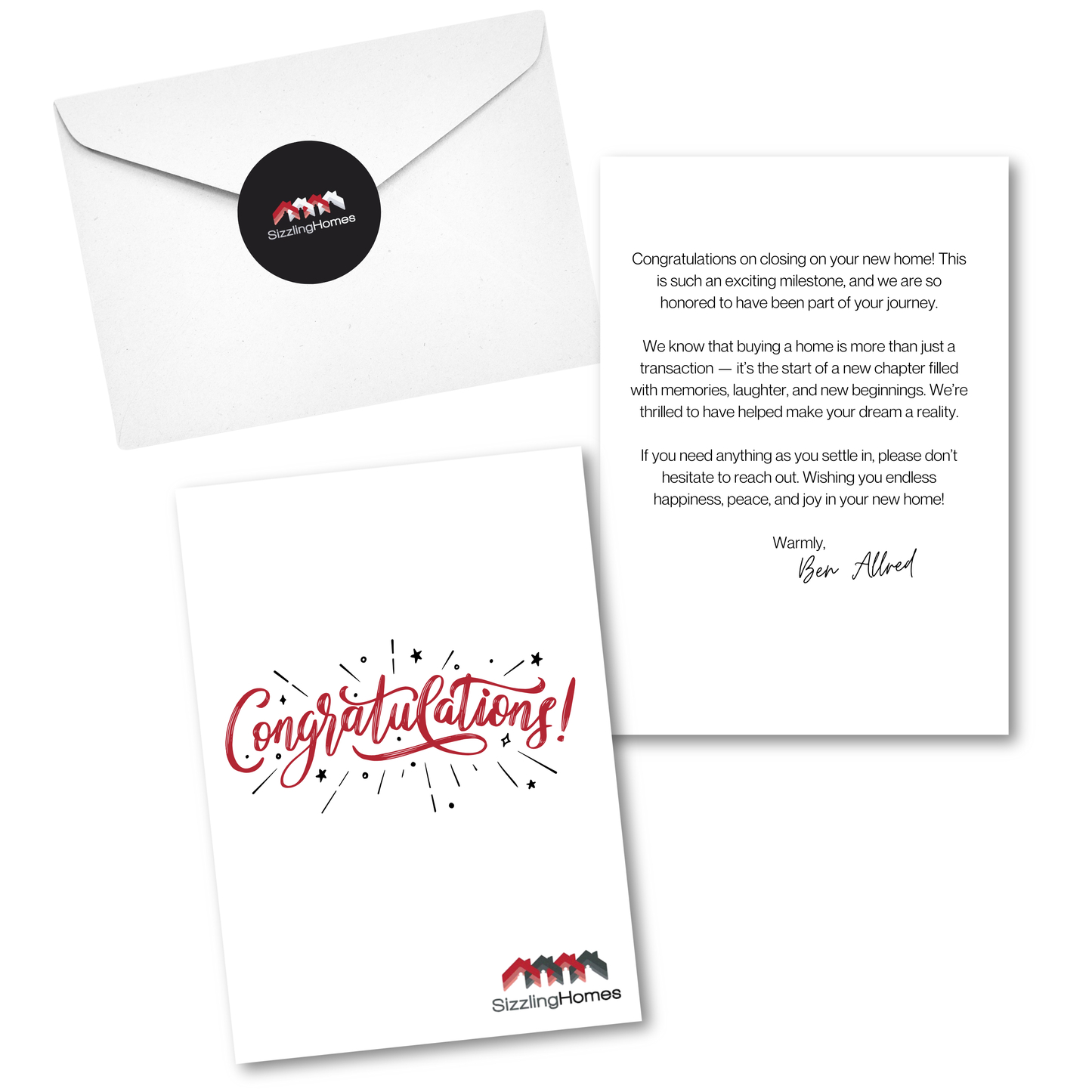 Sizzling Homes Congratulations Card - Jocelyn & Co. Business Gifting Services