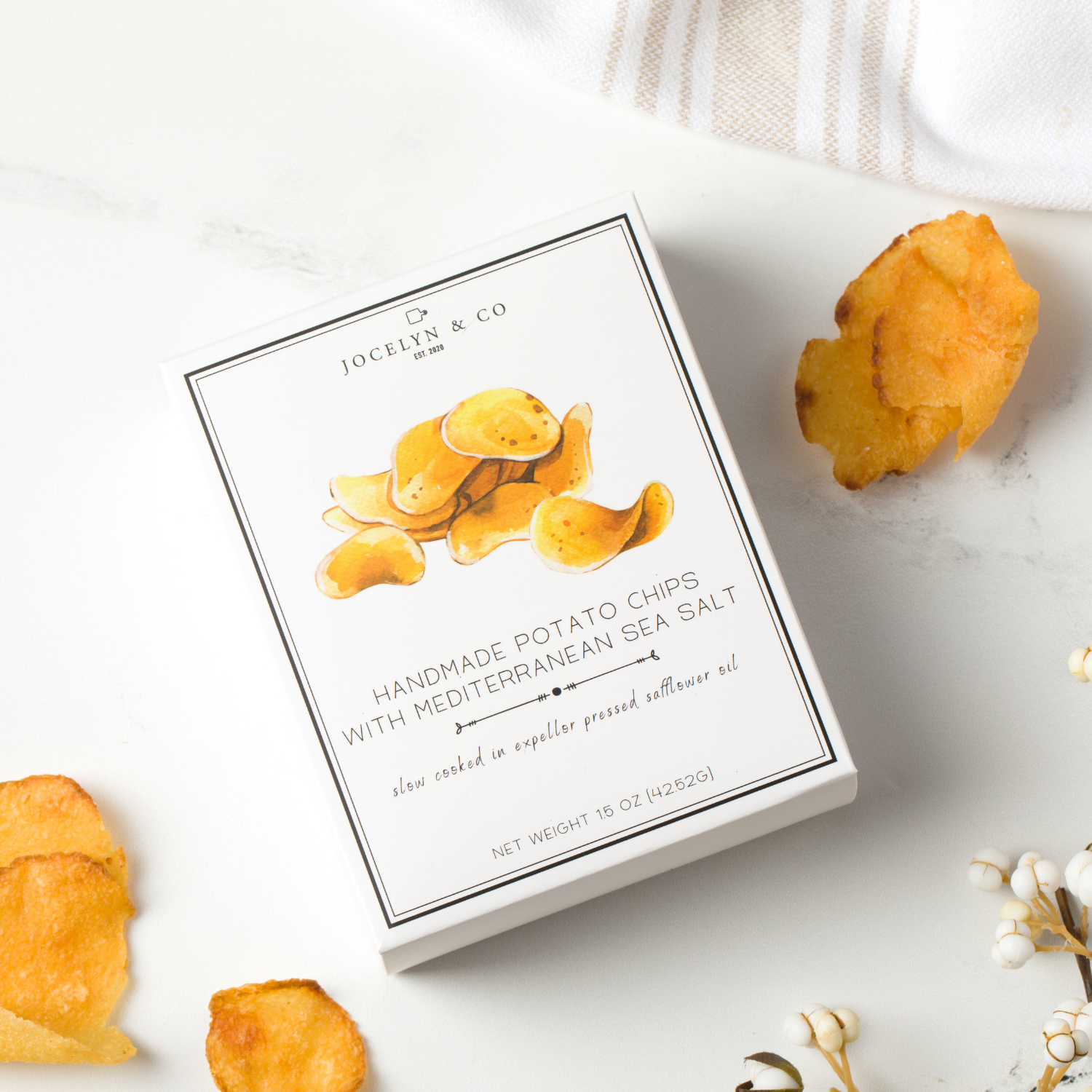 Handmade Potato Chips with Mediterranean Sea Salt