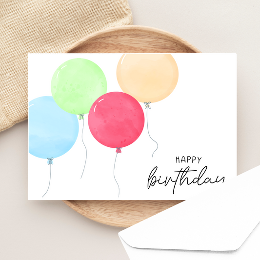 Happy Birthday Balloons Card