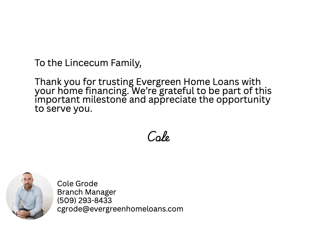 Cole Grode Closing Card