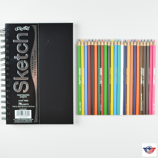 Sketch Book + Colored Pencils - Care Packages