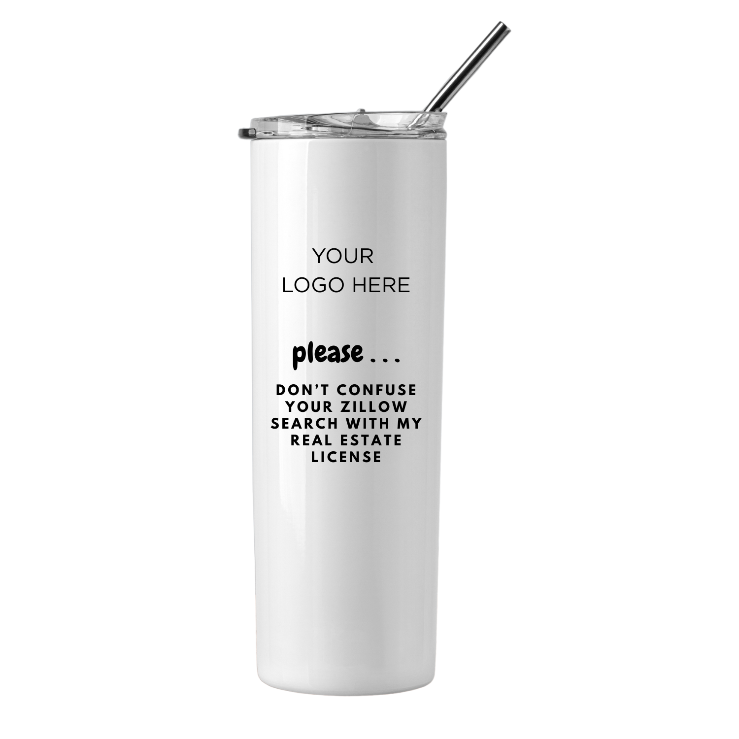 "Zillow vs. License" Custom Tumbler – Real Talk, Realtor Edition - Jocelyn & Co. Business Gifting Services 