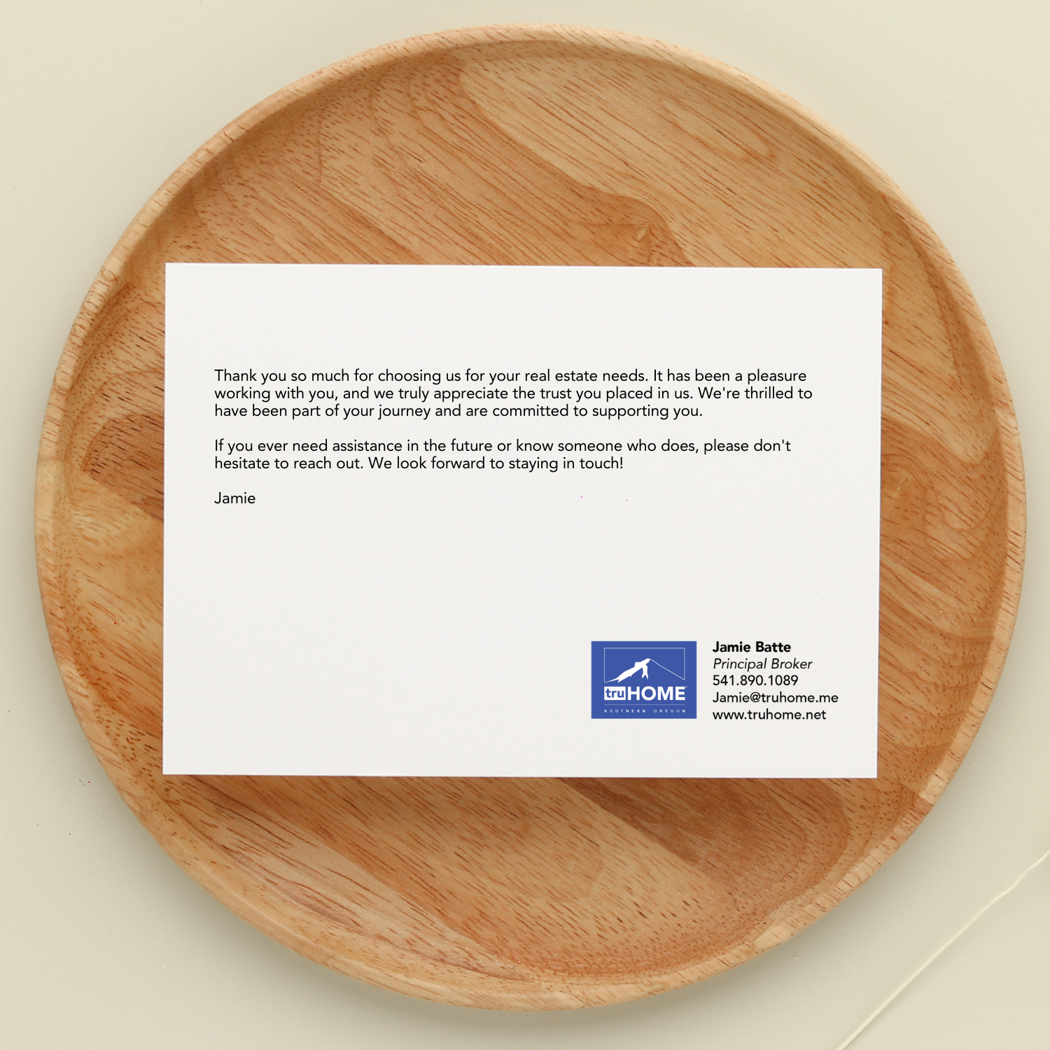 TruHome Thank You Card - Jocelyn & Co. Business Gifting Services 