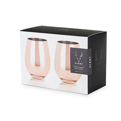 Summit Copper Stemless Wine Glasses