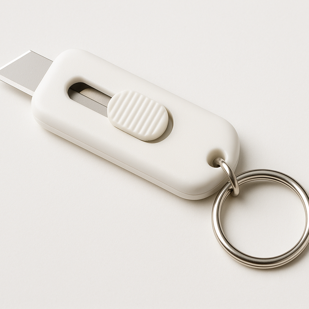 White small keychain box cutter